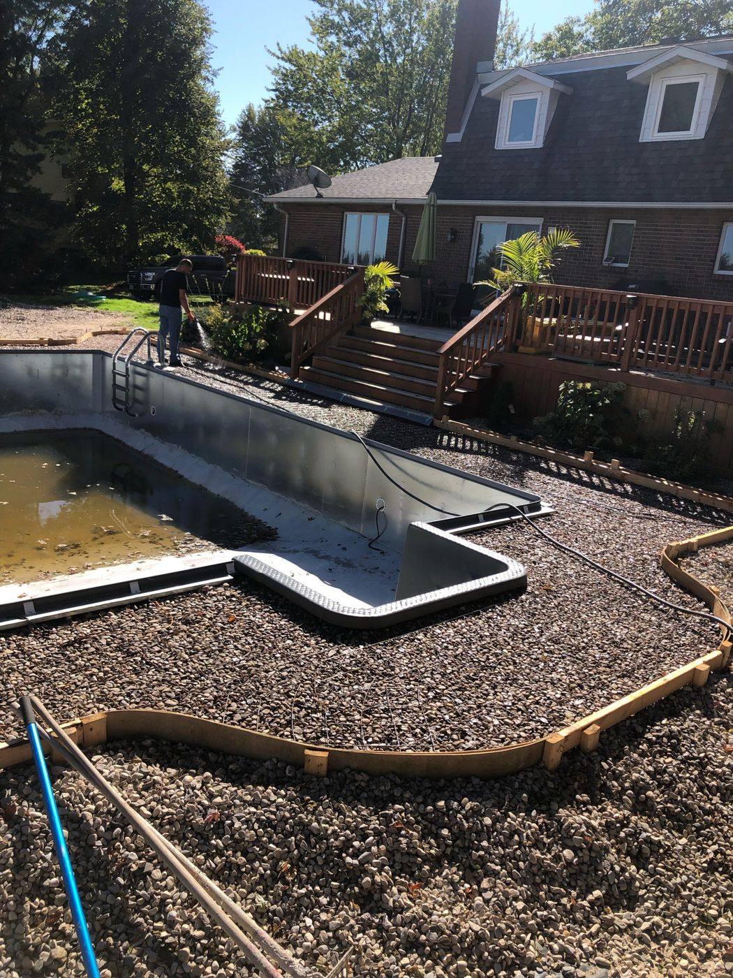 Pool deck formed up and ready for concrete