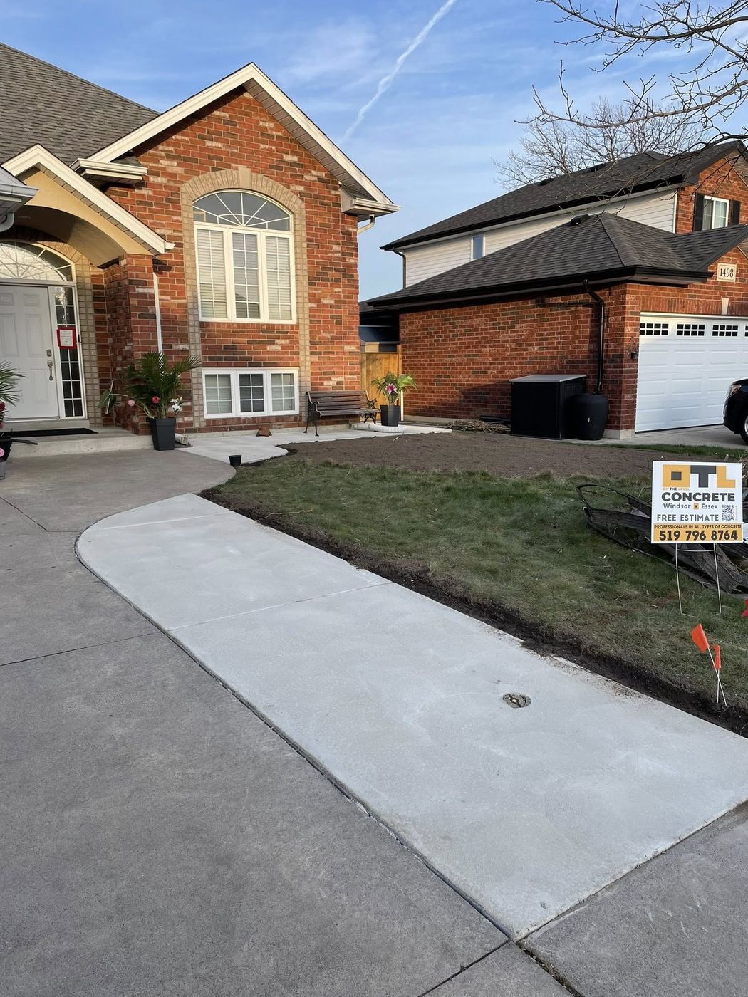 New front concrete walkway